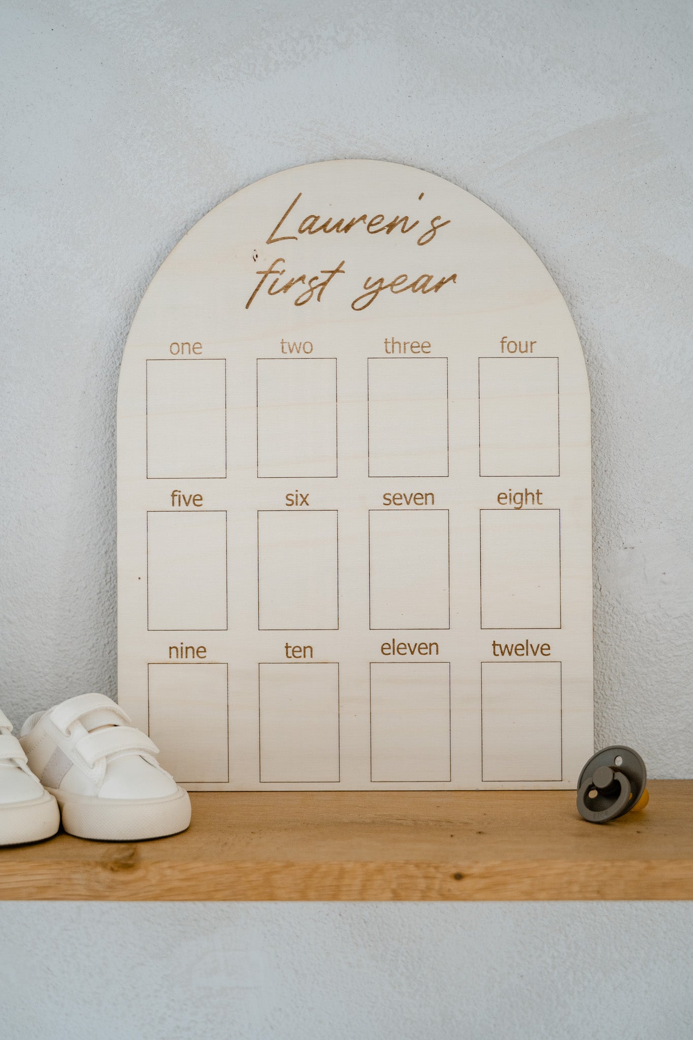 Mijn eerste jaar houten fotobord