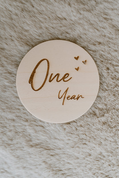 Milestonekaarten hout - 17-delig gepersonaliseerd