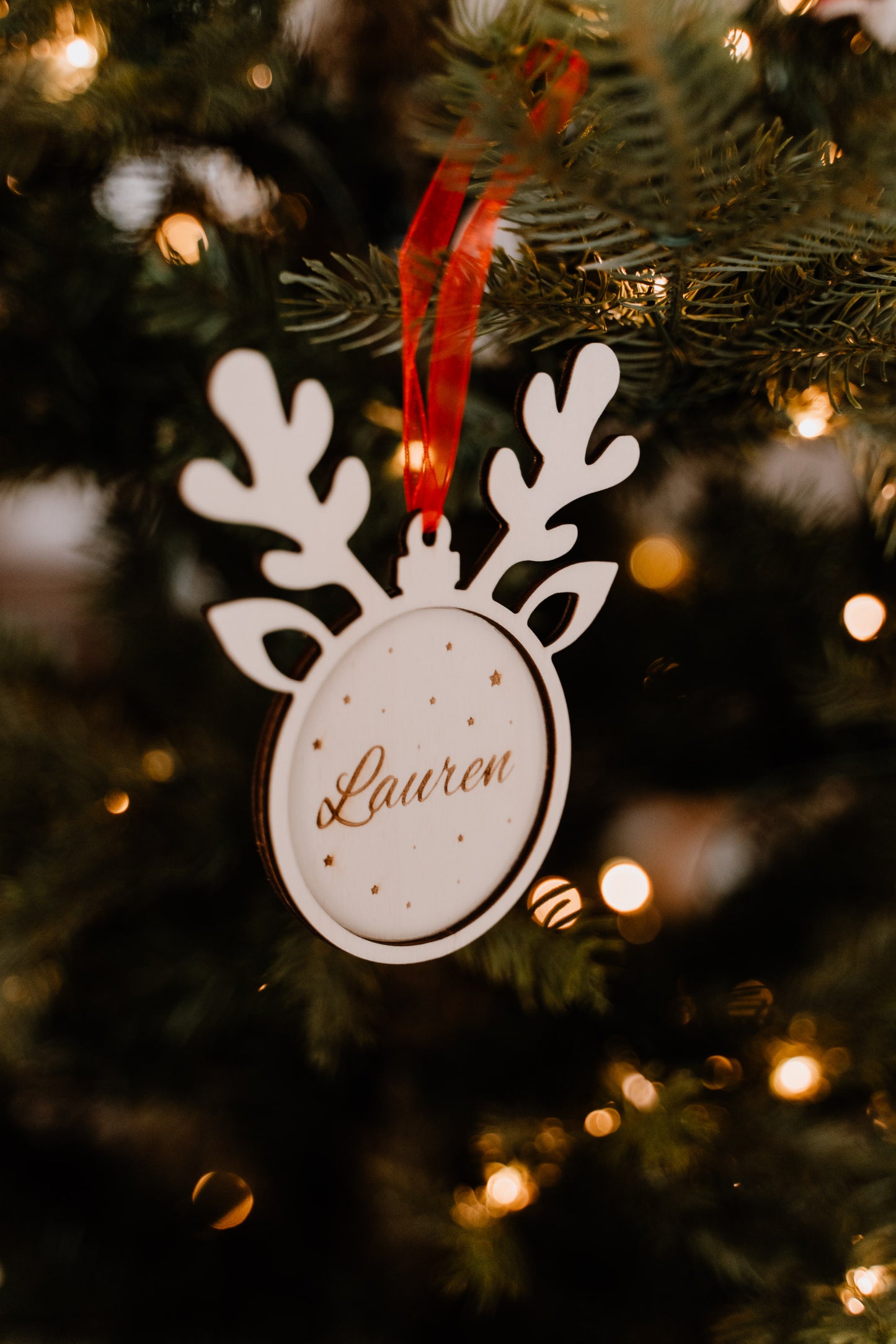 Houten ornament kerst met naam